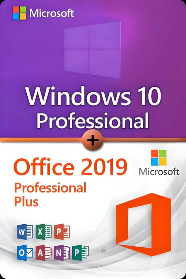 Microsoft Windows 10 Professional + Microsoft Office 2019 Professional Plus Lizenz für 3 Geräte