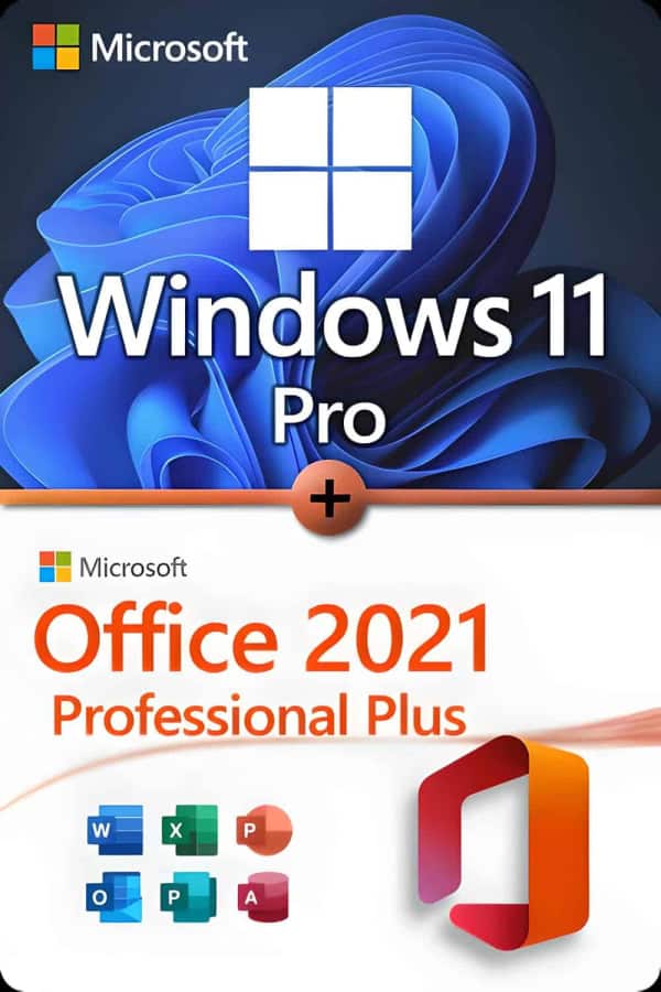 Microsoft Windows 11 Professional + Microsoft Office 2021 Professional Plus Lizenz für 3 Geräte