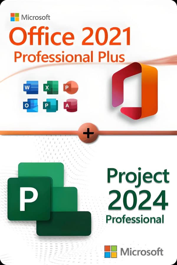Microsoft Office 2021 Professional Plus + Microsoft Project 2024 Professional Lizenz für 3 Geräte