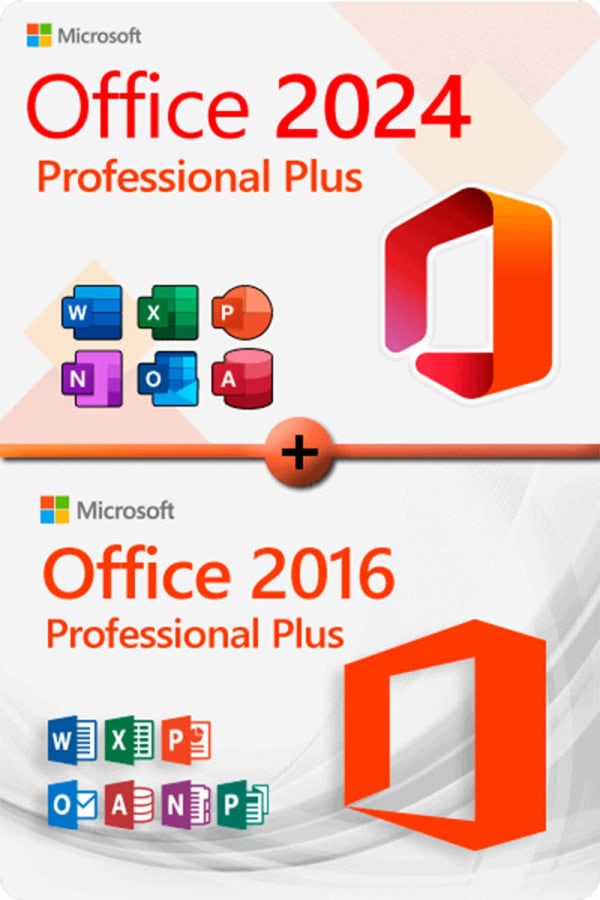 Microsoft Office 2024 Professional Plus + Microsoft Office 2016 Professional Plus Lizenz für 3 Geräte