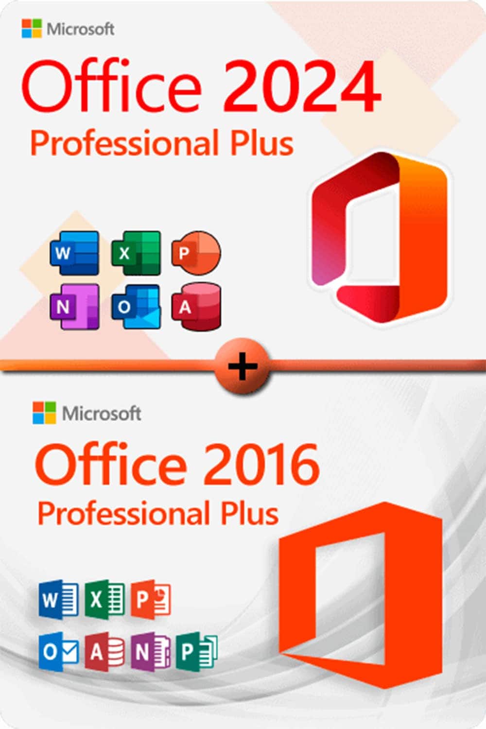 Microsoft Office 2024 Professional Plus + Microsoft Office 2016 Professional Plus Lizenz für 3 Geräte