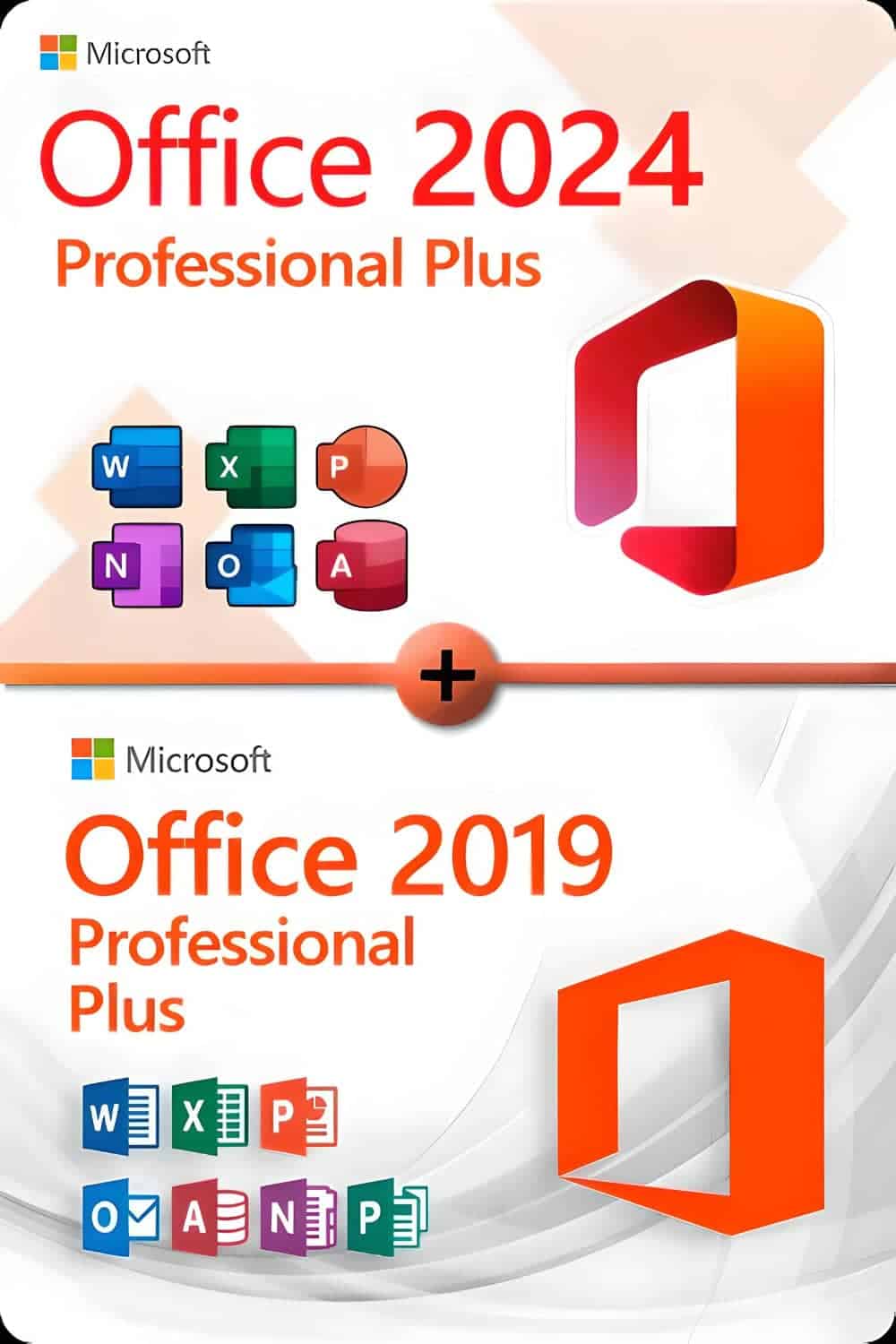 Microsoft Office 2024 Professional Plus + Microsoft Office 2019 Professional Plus Lizenz für 3 Geräte