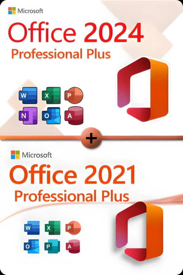 Microsoft Office 2024 Professional Plus + Microsoft Office 2021 Professional Plus Lizenz für 3 Geräte