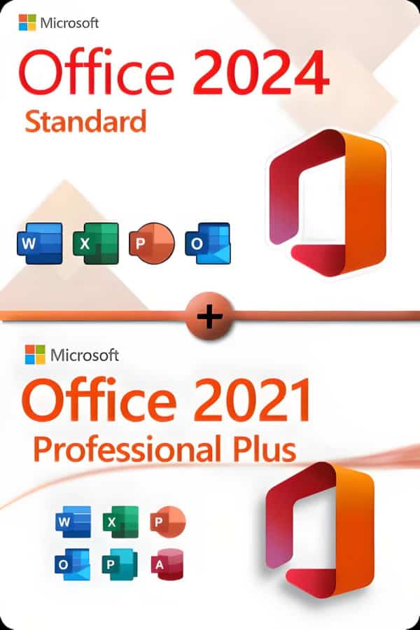Microsoft Office 2024 Standard + Microsoft Office 2021 Professional Plus Lizenz für 3 Geräte