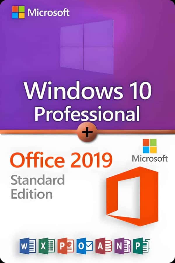 Microsoft Windows 10 Professional + Microsoft Office 2019 Standard Lizenz für 3 Geräte