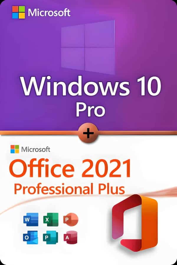 Microsoft Windows 10 Professional + Microsoft Office 2021 Professional Plus Lizenz für 3 Geräte