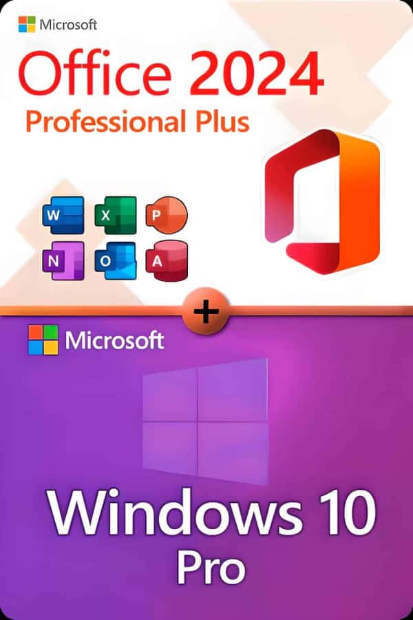 Microsoft Windows 10 Professional + Microsoft Visio 2024 Professional Lizenz für 3 Geräte
