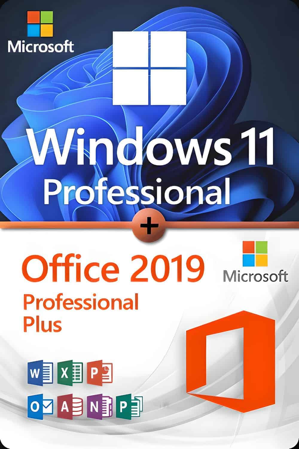 Microsoft Windows 11 Professional + Microsoft Office 2019 Professional Plus Lizenz für 3 Geräte