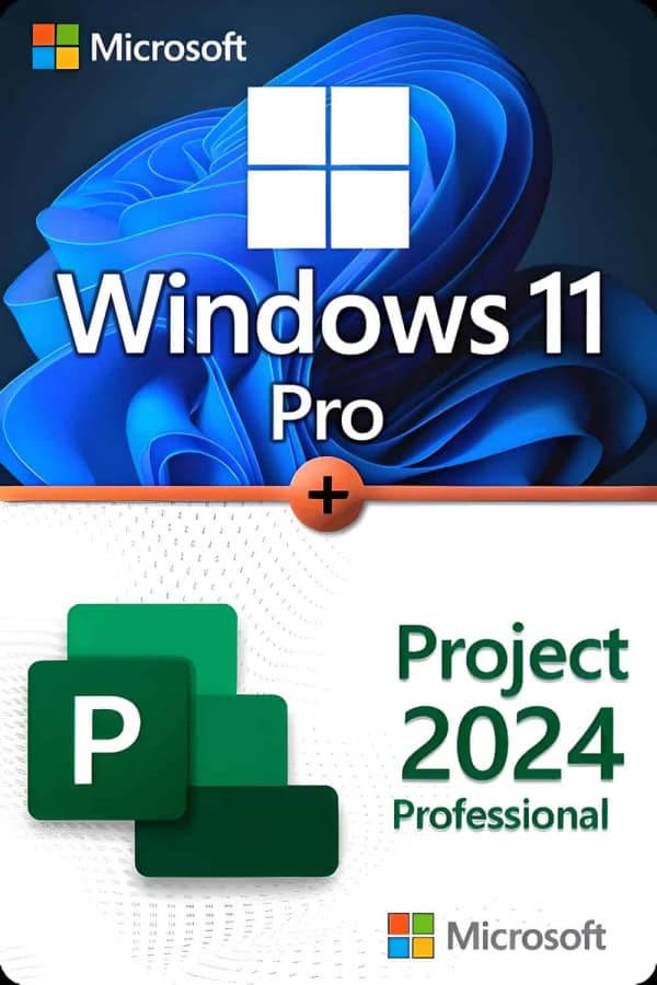 Microsoft Windows 11 Professional + Microsoft Project 2024 Professional Lizenz für 3 Geräte